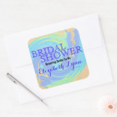 Vrijgezellenfeest van doorgedraaide kleurige pasta vierkante sticker (Envelop)