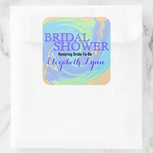 Vrijgezellenfeest van doorgedraaide kleurige pasta vierkante sticker (Tas)