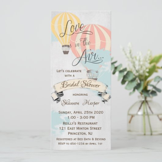 Vrijgezellenfeest van een luchtballon kaart (Staand voorkant)