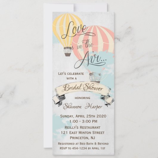 Vrijgezellenfeest van een luchtballon kaart (Voorkant)