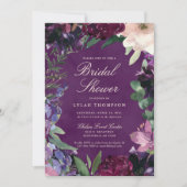 Vrijgezellenfeest van eierplanten Paarse Floral Kaart (Voorkant)