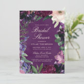 Vrijgezellenfeest van eierplanten Paarse Floral Kaart (Staand voorkant)