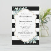 Vrijgezellenfeest van Elegant Black en White Green Kaart (Staand voorkant)