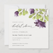 VRIJGEZELLENFEEST VAN ELEGANT BLAUW WATERVERF FLOR KAART (Voorkant)