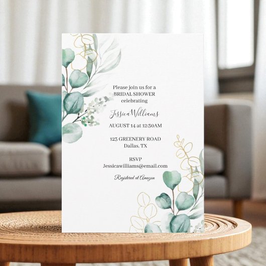 Vrijgezellenfeest van Eucalyptus Boho Greenery Kaart