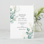 Vrijgezellenfeest van Eucalyptus Boho Greenery Kaart (Staand voorkant)