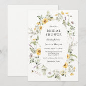 Vrijgezellenfeest van fijne geelbloem kaart (Voorkant / Achterkant)