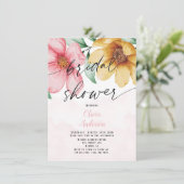 Vrijgezellenfeest van flaconroze en geel Florence Kaart (Staand voorkant)