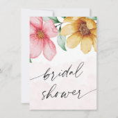 Vrijgezellenfeest van flaconroze en geel Florence Kaart (Achterkant)