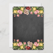  Vrijgezellenfeest van Floral-Chalkboard Kaart (Achterkant)