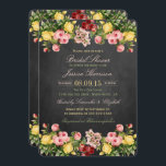 Vrijgezellenfeest van Floral-Chalkboard Kaart<br><div class="desc">Floral Chalkboard Bridal Shower Invitations. Deze uitnodigingen kunnen gepersonaliseerd worden voor je speciale gelegenheid en maken de perfecte aankondiging voor elke bruiloft,  vrijgezellenfeest,  verlofpartij,  verjaardagsfeest en nog veel meer.</div>