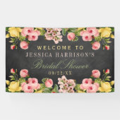  Vrijgezellenfeest van Floral-Chalkboard Spandoek (Horizontaal)