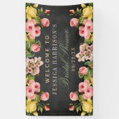  Vrijgezellenfeest van Floral-Chalkboard Spandoek (Verticaal)