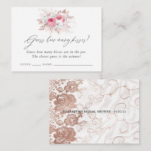 Vrijgezellenfeest van Floral en Lace Informatiekaartje (Voorkant / Achterkant)