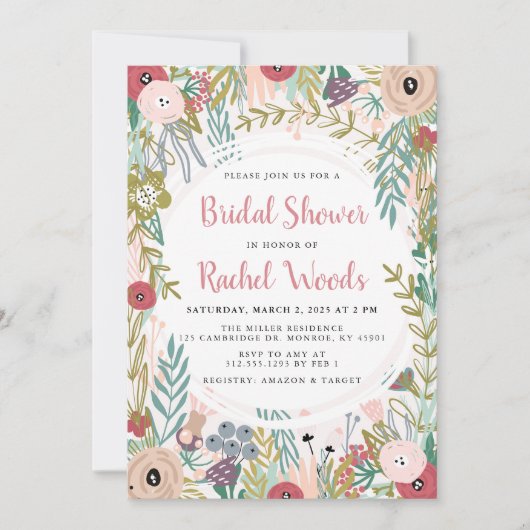 Vrijgezellenfeest van Floral Garden Party Kaart (Voorkant)