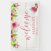 Vrijgezellenfeest van Floral Garden Tea Party Spandoek (Verticaal)