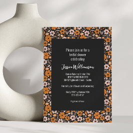 Vrijgezellenfeest van Floral Halloween, zwart en O Kaart