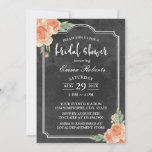 Vrijgezellenfeest van Floral Rustic Chalkboard Kaart<br><div class="desc">Vrijgezellenfeest Rustic Chalkboard  Floral Invitations.</div>