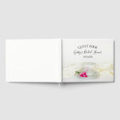 Vrijgezellenfeest van Floral Tea Cup en roze rozen Gastenboek (Volledig)