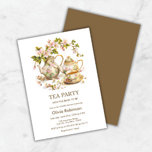 Vrijgezellenfeest van Floral Teapot Tea Party Kaart