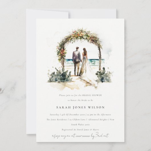Vrijgezellenfeest van Floral Wedding Arch Beach Se Kaart (Voorkant)