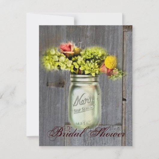 vrijgezellenfeest van florale mason jar kaart (Voorkant)