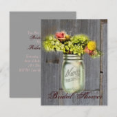 vrijgezellenfeest van florale mason jar kaart (Voorkant / Achterkant)