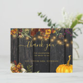 Vrijgezellenfeest van floreel floreel herfstflesse bedankkaart (Staand voorkant)