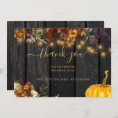 Vrijgezellenfeest van floreel floreel herfstflesse bedankkaart (Voorkant / Achterkant)