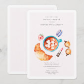 Vrijgezellenfeest van Franse croissant en koffie Kaart (Voorkant / Achterkant)