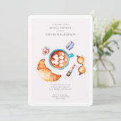 Vrijgezellenfeest van Franse croissant en koffie Kaart (Staand voorkant)