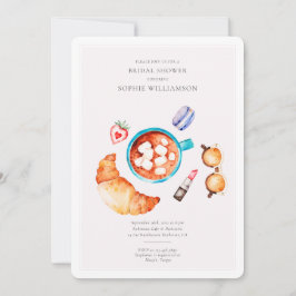 Vrijgezellenfeest van Franse croissant en koffie Kaart