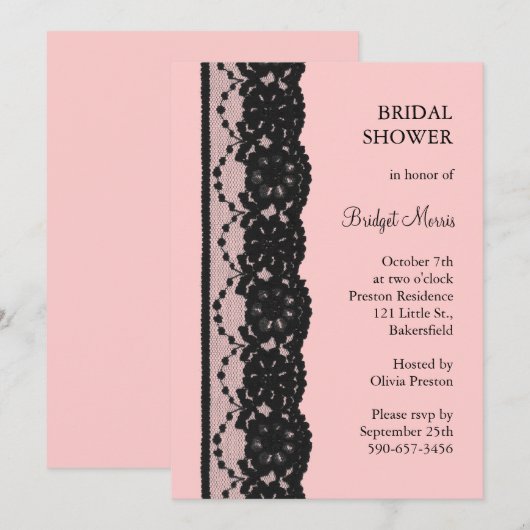 Vrijgezellenfeest van Franse kant (roze) Kaart (Voorkant / Achterkant)