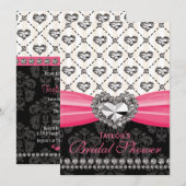 Vrijgezellenfeest van Fuchsia PRINTED Diamond Kaart (Voorkant / Achterkant)