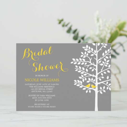 Vrijgezellenfeest van geel en grijs Tortelduifjes Kaart (Staand voorkant)