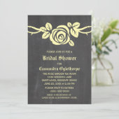 Vrijgezellenfeest van geel rozenkarton uitnodigen kaart (Staand voorkant)