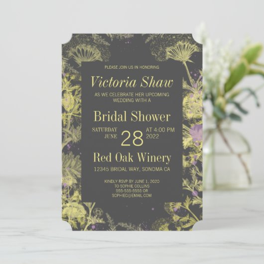 Vrijgezellenfeest van gekleurde gele bloemen kaart (Staand voorkant)