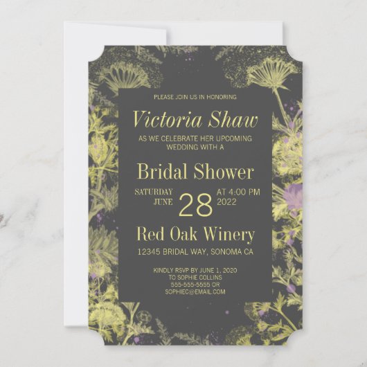 Vrijgezellenfeest van gekleurde gele bloemen kaart (Voorkant)