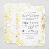 Vrijgezellenfeest van gekleurde gele bloemen kaart (Voorkant / Achterkant)