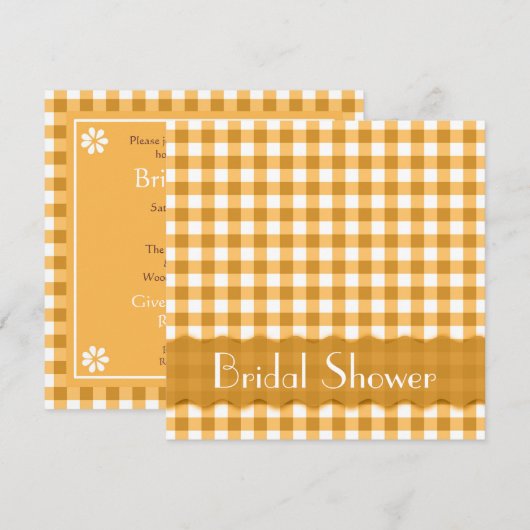 Vrijgezellenfeest van gele theepartij kaart (Voorkant / Achterkant)