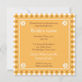 Vrijgezellenfeest van gele theepartij kaart (Achterkant)