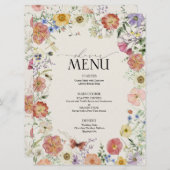 Vrijgezellenfeest van geperste wilde Lijsten Menu (Voorkant / Achterkant)