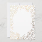  Vrijgezellenfeest van gouden en witte Floral Kaart (Achterkant)