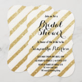 Vrijgezellenfeest van gouden strepen van moderne p kaart (Voorkant / Achterkant)