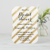 Vrijgezellenfeest van gouden strepen van moderne p kaart (Staand voorkant)