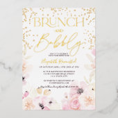 Vrijgezellenfeest van goudflorgeborenen folie uitnodiging (Voorkant)