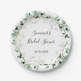 Vrijgezellenfeest van Greenery en Gold Textures |  Papieren Bordje