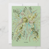 Vrijgezellenfeest van groene goudflens met bladere kaart (Achterkant)