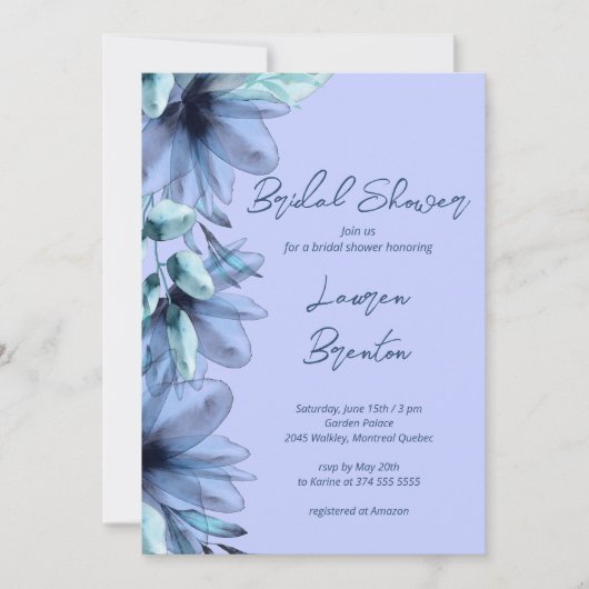 Vrijgezellenfeest van grof dun blauw violet kaart (Voorkant)