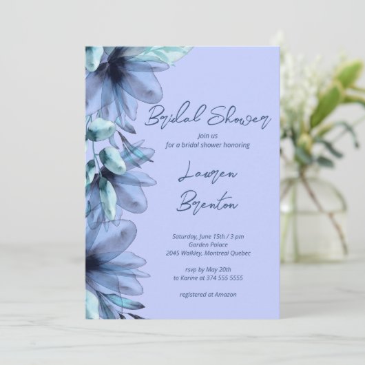 Vrijgezellenfeest van grof dun blauw violet kaart (Staand voorkant)